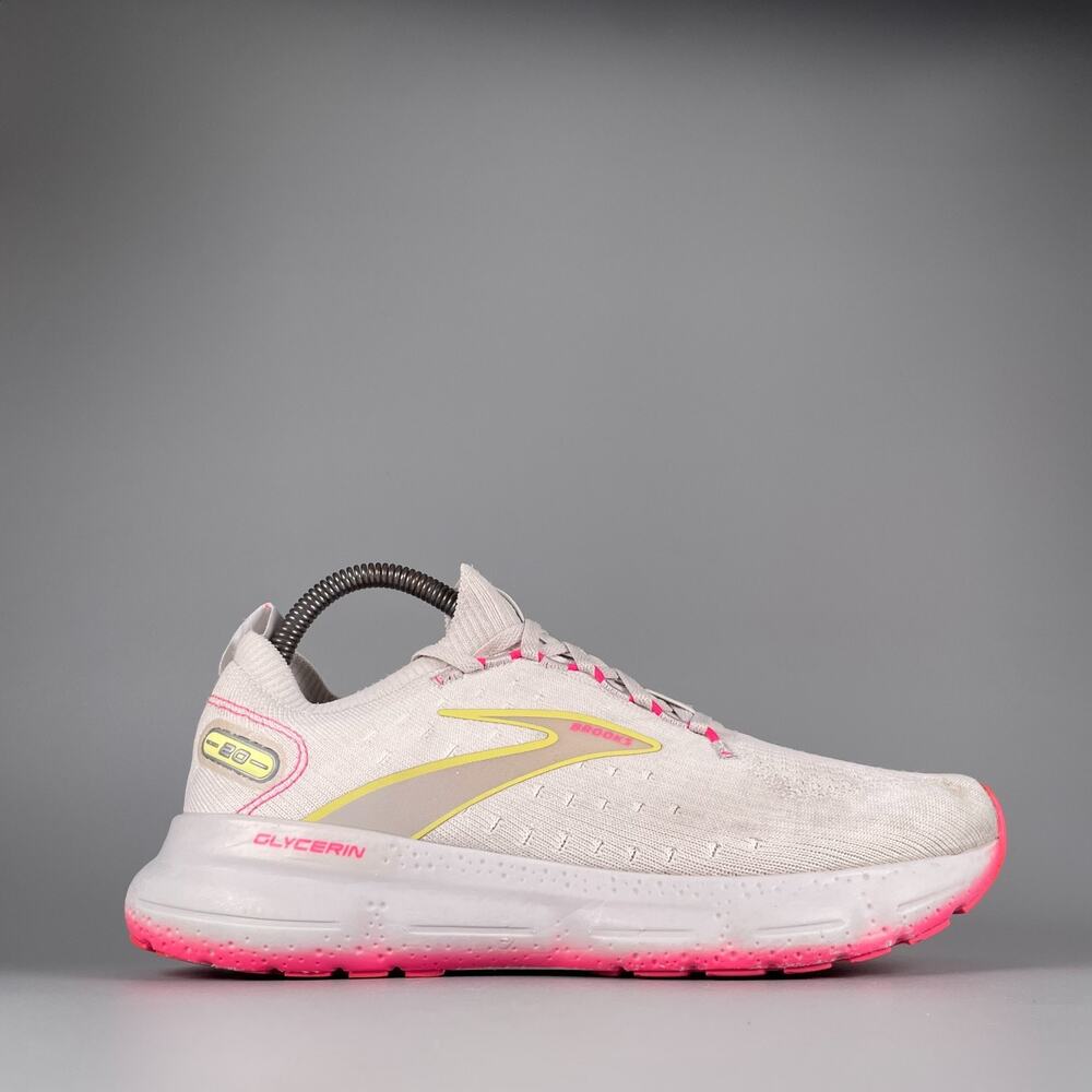 Brooks Glycerin Stealthfit 20 Women's 9 White Pink Running Athletic Sneakers GUC - Picture 6 of 9